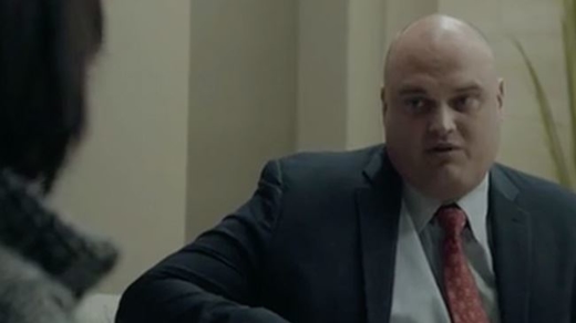 attorney Mark Hinshaw talking to client